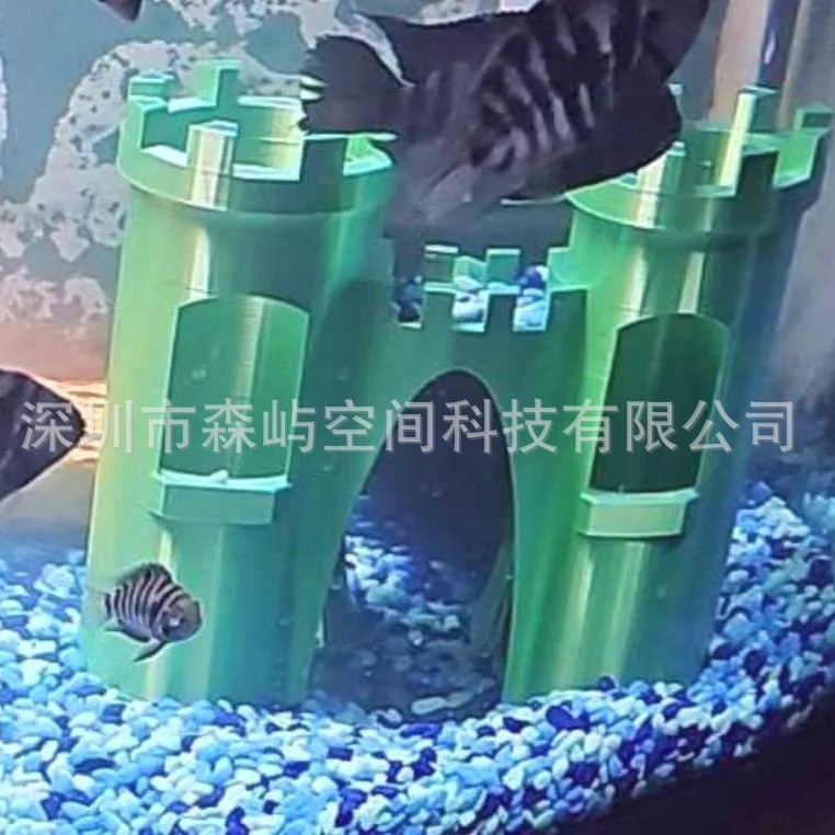 跨境爆款Floating Betta Fish Hideout斗鱼浮动网屋3D水族箱装饰|undefined