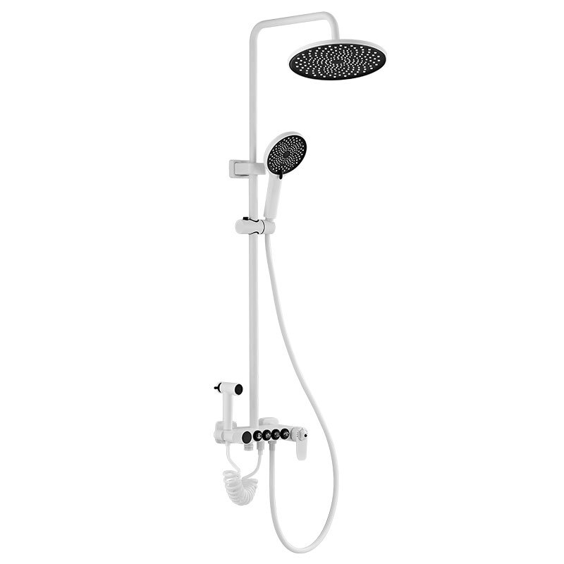 Bathroom Full Copper White Shower Set Household Bathroom Constant Temperature Shower Shower Booster Nozzle Set Bathroom Full Copper White Shower Set Household Bathroom Constant Temperature Shower Shower Booster Nozzle Set