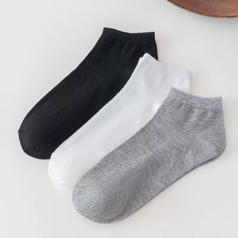 袜子男四季款黑白灰船袜纯色男士短袜低帮浅口隐形袜男袜批发百搭