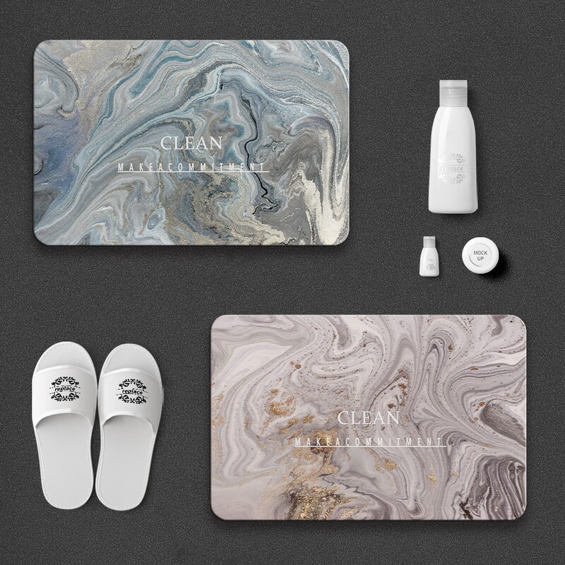 Floor Mat Hard Diatom Mud Absorbent Mat Bathroom Door Mat Quick-Drying Bathroom Door Mat Diatomaceous Earth Mat