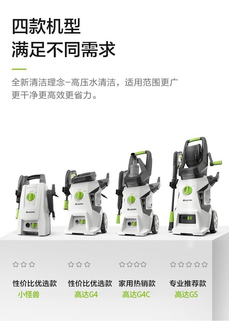 Greenfield Gundam Car Washer 220V High-Pressure Household Car Foam Brushing Water Pump Cleaning Machine Magic Car Wash Water Gun