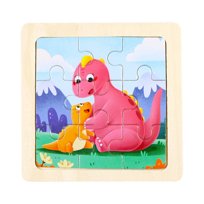 Fábrica directa de niños pequeños 9 piezas de dibujos animados de madera plano rompecabezas puzzle puzzle juguetes de educación temprana para bebés image 25
