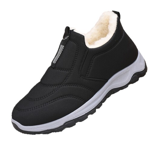 Women's Winter Cotton Shoes Comfortable and Fashionable, Mom's Cotton Shoes with Fleece and Thick Padding, Warm and Cozy Large Cotton Shoes