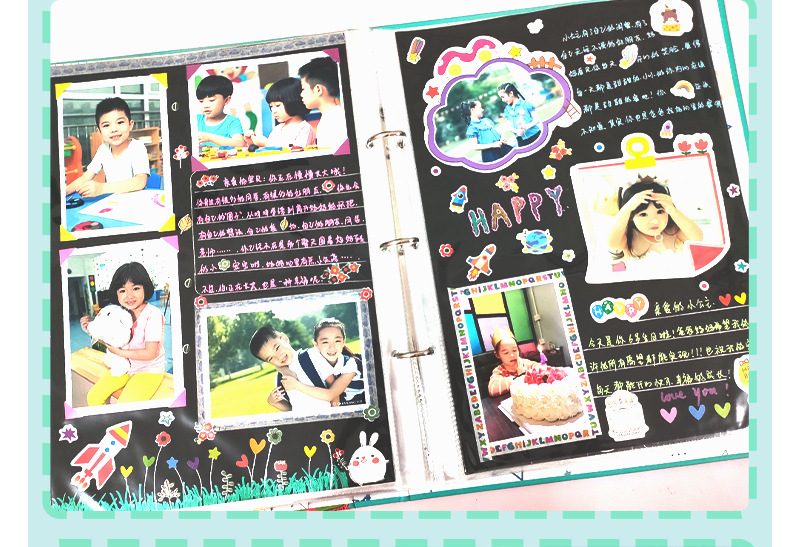 diy成长纪念册黑卡相册记录册