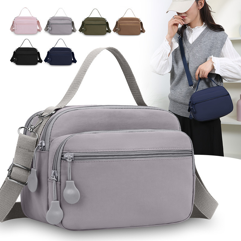 Fashionable New Women's Bag, Multifunctional Shoulder Crossbody Bag, Factory Direct Sale, Nylon Small Square Bag, Canvas Mom's Phone Bag
