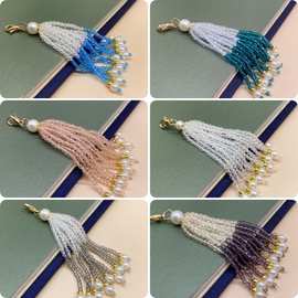 水晶流苏串珠玻璃穗子链条秀禾团扇古风汉服diy发簪材料服装辅料