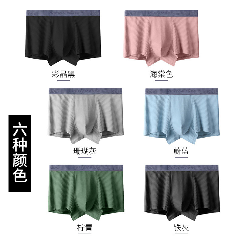 Ropa interior Pantalones cortos de entrepierna de algodón de Xinjiang para hombres Pantalones bóxer de primavera y verano antibacterianos para hombres