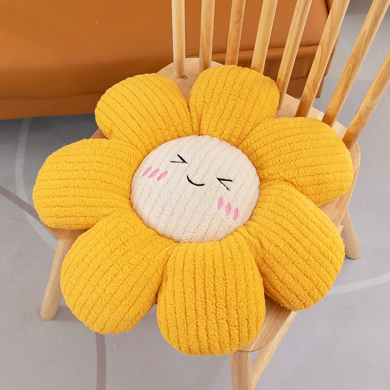 Plush pillow solar-powered, sofa, flowered, sunflower, tatami