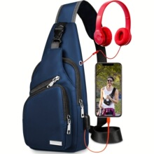 Q 38041 Men's Waterproof USB Chest Bag ��ʿ��ˮ�ذ� �羳