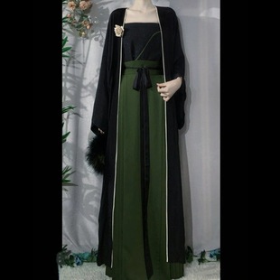 Hanfu Song-made New Style Improved Women's Wide-sleeved Long Shirt Style Han Element Vest for Work Summer Cardigan Ming Horse-faced Skirt