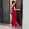 Dingzhu Diagonal Collar Celebrity Nightclub Dress Evening Dress
