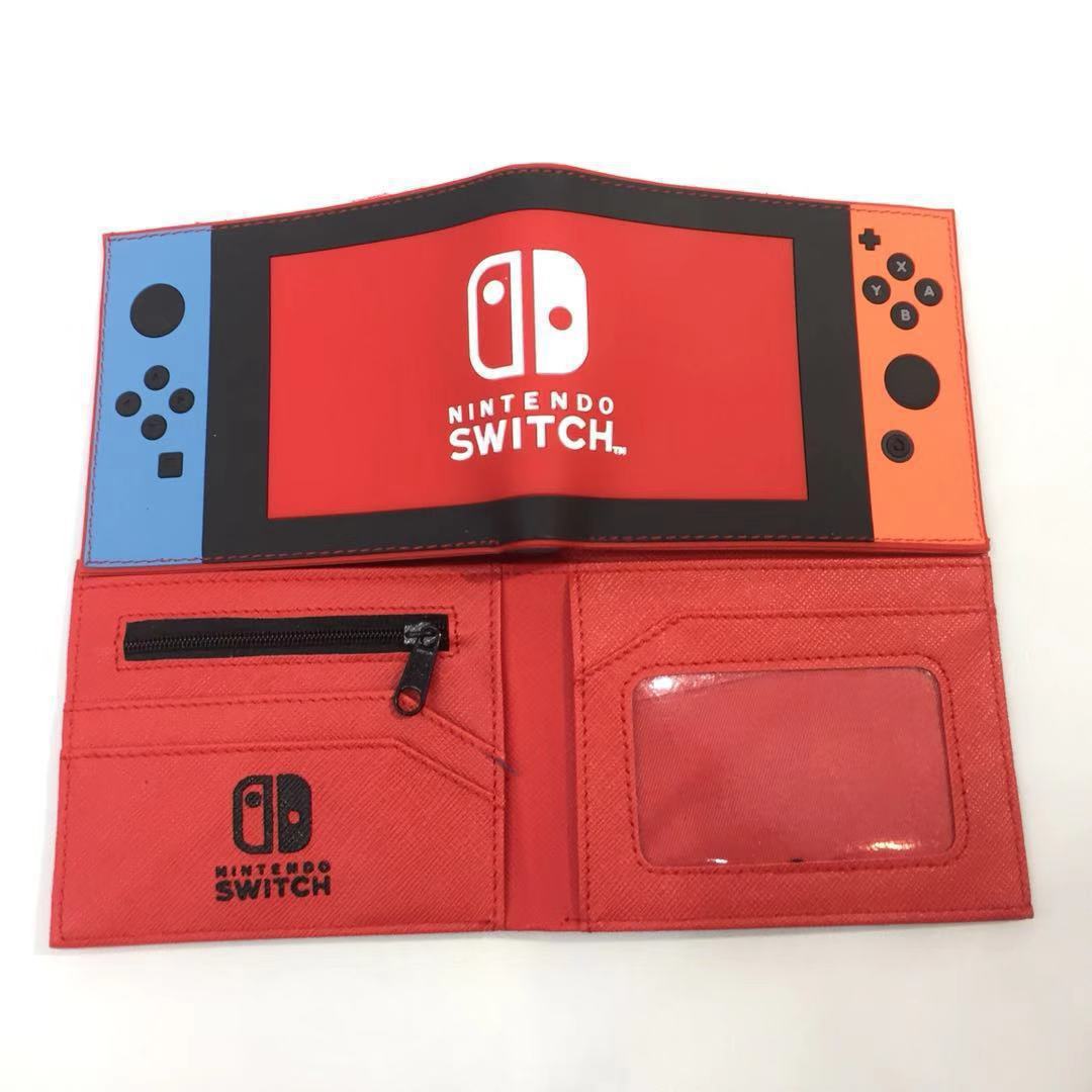 Cartera PSP, botón de control de patrón de mango de juegos, cartera corta de dos plegas, cartera PU juvenil