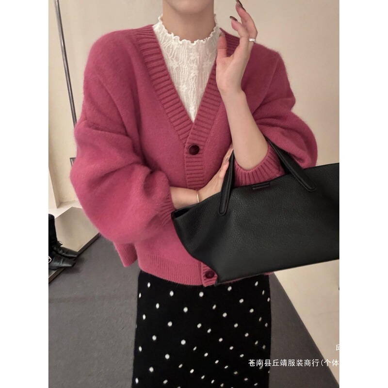 2026 Spring and Autumn New Style Loose Fit Slimming Chic Soft Knit Cardigan Trendy High-End Orange Sweater for Women 2026 Spring and Autumn New Style Loose Fit Slimming Chic Soft Knit Cardigan Trendy High-End Orange Sweater for Women