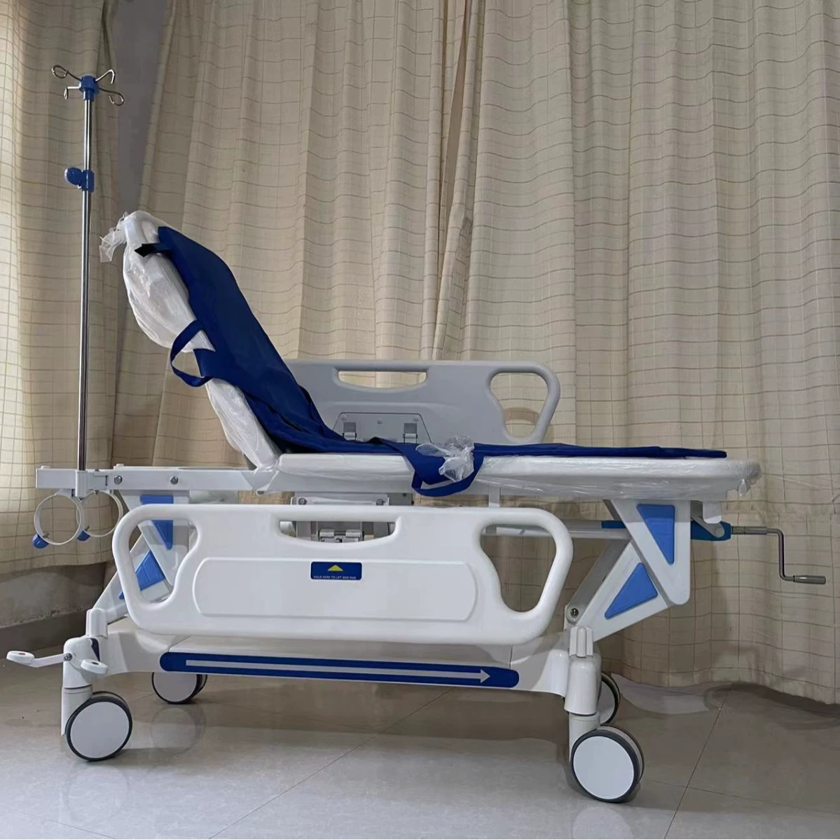 Тележка для переноски из АБС-пластика для больниц, кровать для эндоскопии, тележка для спасения пациентов, регулируемая плоская тележка из АБС-пластика, тележка для переноски