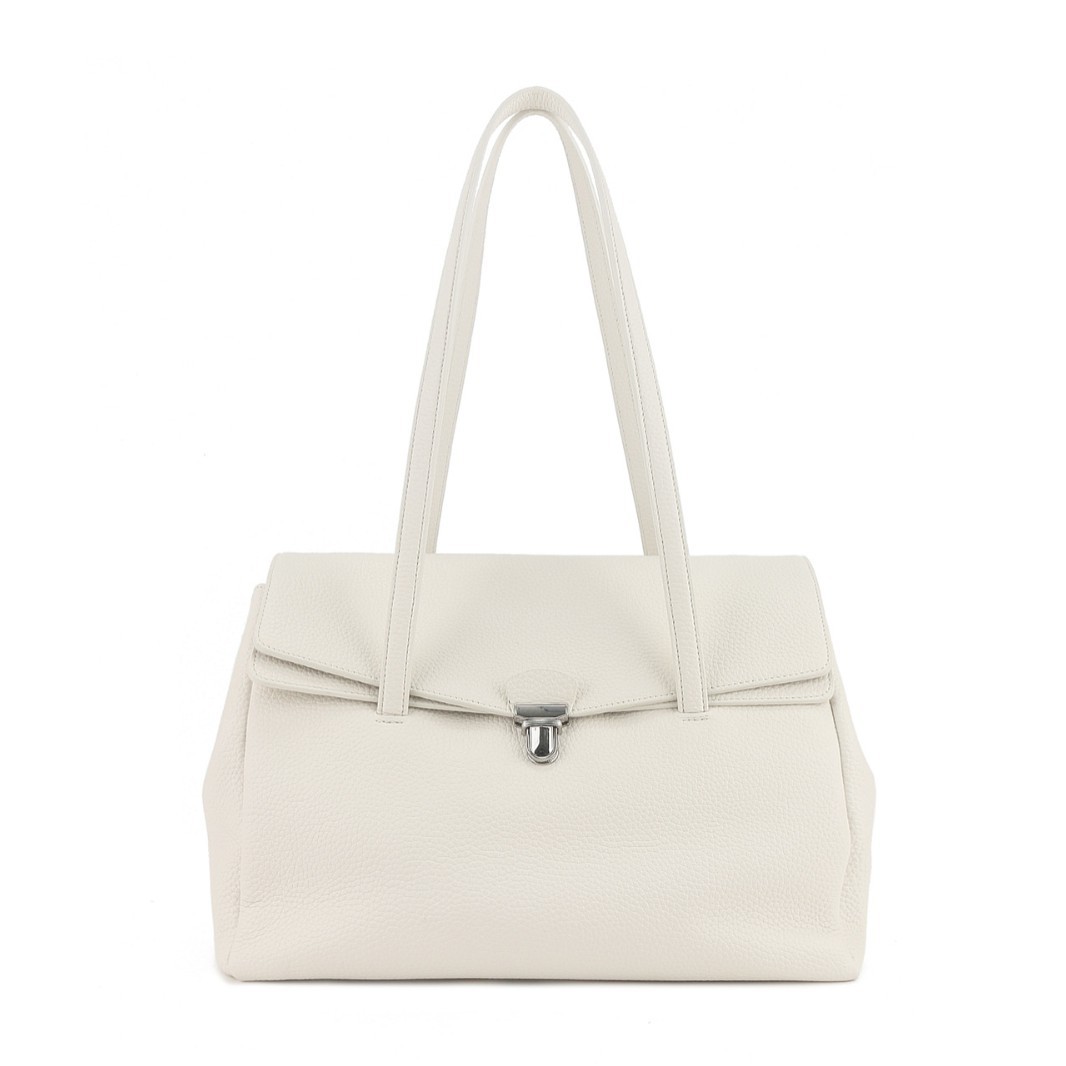 2026 Spring Genuine Leather Tote Bag Lychee Grain Large Capacity Women's Clasp Design Fashion Commuter Shoulder Bag - Thumbnail 5