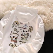 日系软妹奶fufu帕恰狗连帽卫衣女学生宽松慵懒风oversize加绒外套