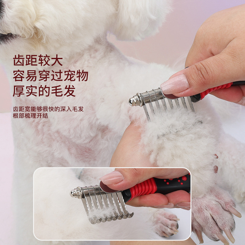 Peines de mascotas series rojo y negro peines de mascotas unilaterales peines de nudos abiertos peines de aguja peines de belleza peines de cabello