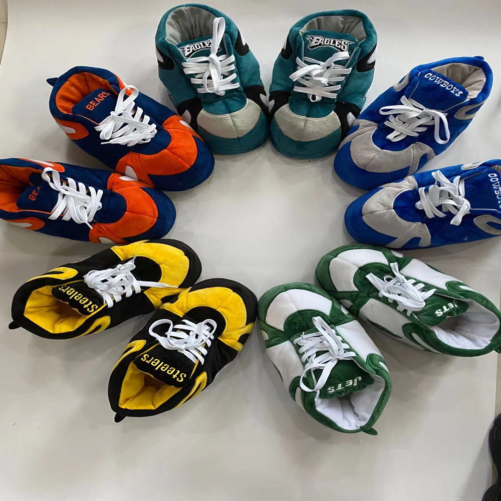 新款 FNL球队联盟运动拖鞋plush sneaker毛绒玩具室内鞋批发棉鞋