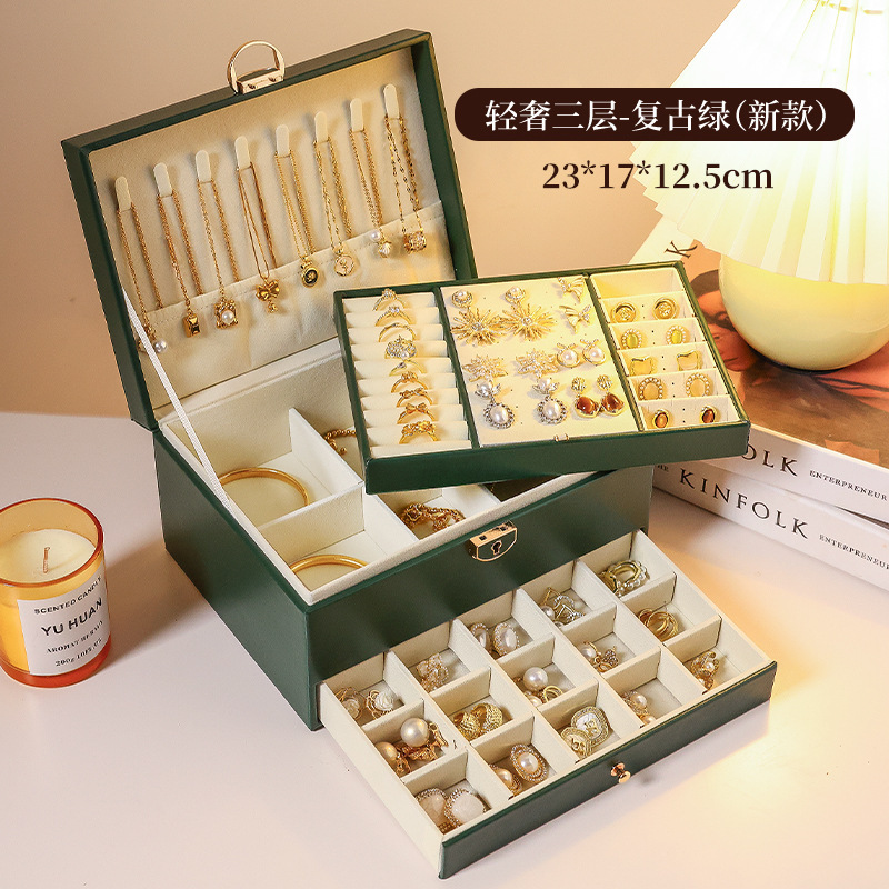 卸売ジュエリーボックス、イヤリング、イヤリング、ネックレス、リング、高級で絶妙な大容量のゴールドジュエリー、ハンドジュエリー収集|undefined