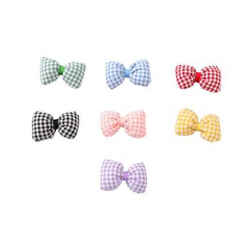 Adorable small grid bow DIY accessories plaid girl heart sweet hair accessories shoes socks hats clothing accessories materials