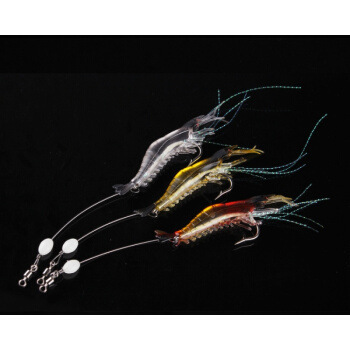 Luya sea fishing soft bait luminous bionic shrimp 7cm long Luya soft shrimp fake bait bass black fish cocked mouth osmanthus bait