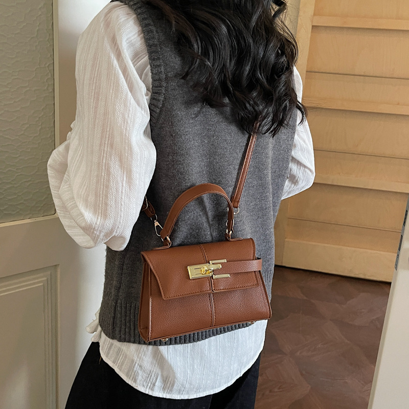 Dames vintage schoudertas, elegante handtas met sluiting voor dames_voghion.com