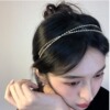 South Korean goods, cute headband, fresh double-layer drill, simple and elegant design, internet celebrity