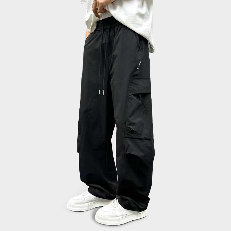Utility Cargo Pants For Men – Multi-Pocket Straight-Leg Joggers With Adjustable Drawstring Waist_voghion.com