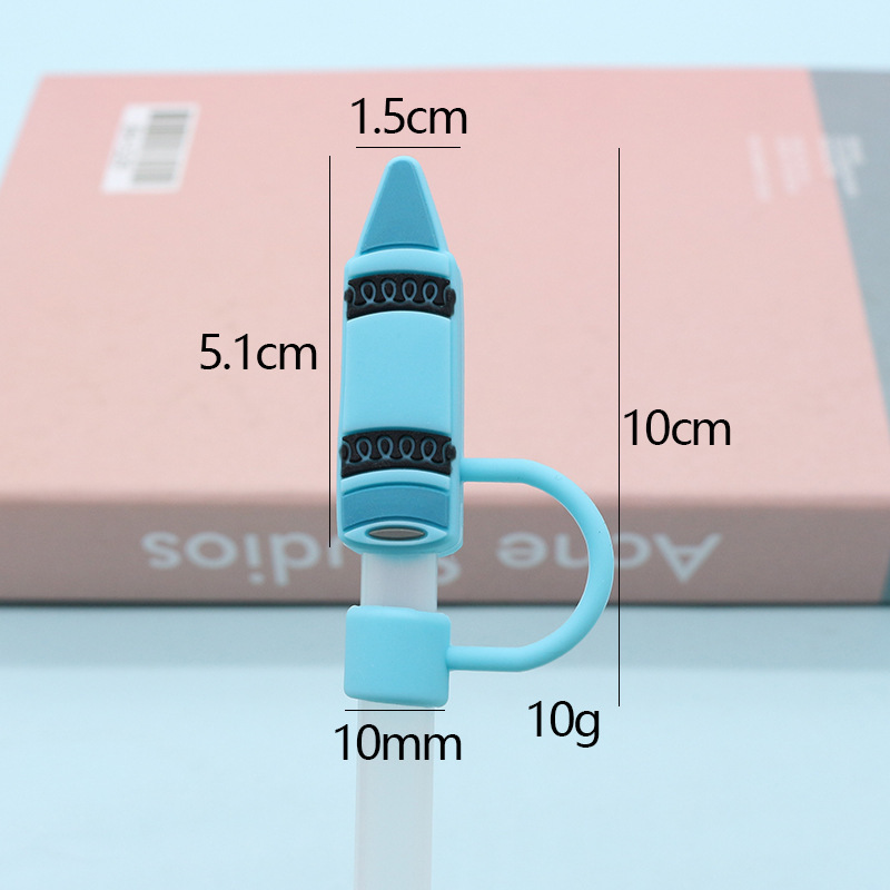 Tapa de pajita de silicona de grado alimenticio de 10mm Tapa de pajita a prueba de polvo Tapa de pajita linda Cubierta de polvo de dibujos animados tridimensional Cubierta de pajita