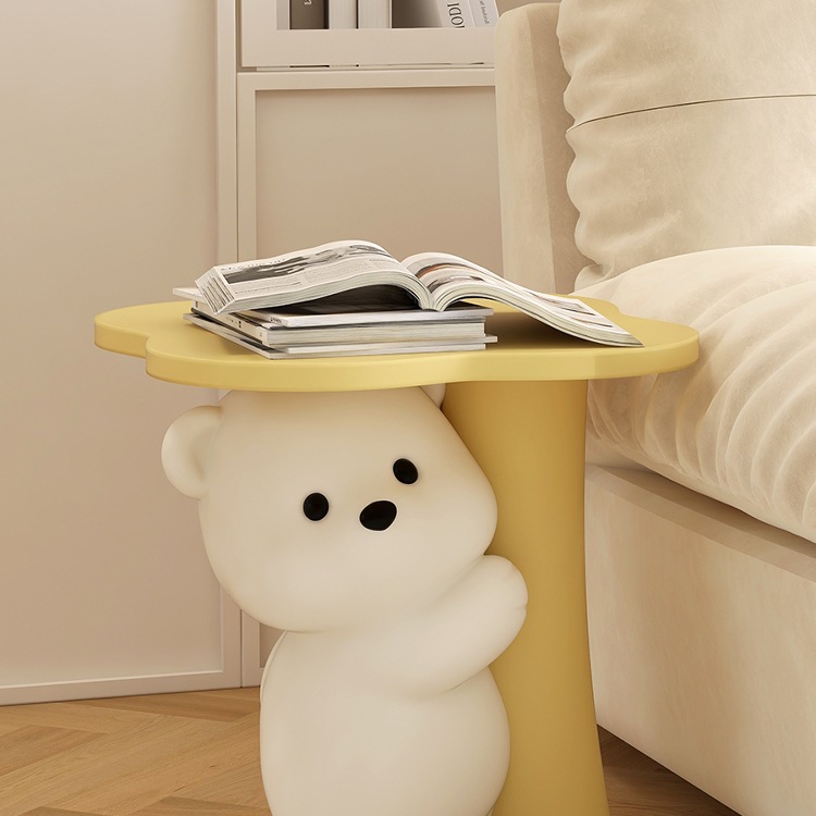 Creative Cute Bear Side Table Next to Sofa Floor-Standing Ornaments Tv Bedside Table Living Room Coffee Table Decoration Housewarming Gift