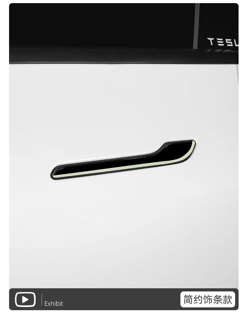 Suitable for Tesla Door Handle Patch Model Y/3 Door Handle Luminous Door Opening Warning Anti-Scratch Modification Decoration