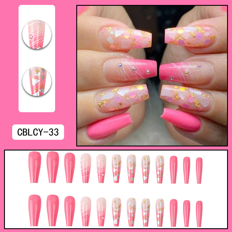 Retro Gradient Color Plastic Nail Patches 1 Set display picture 31