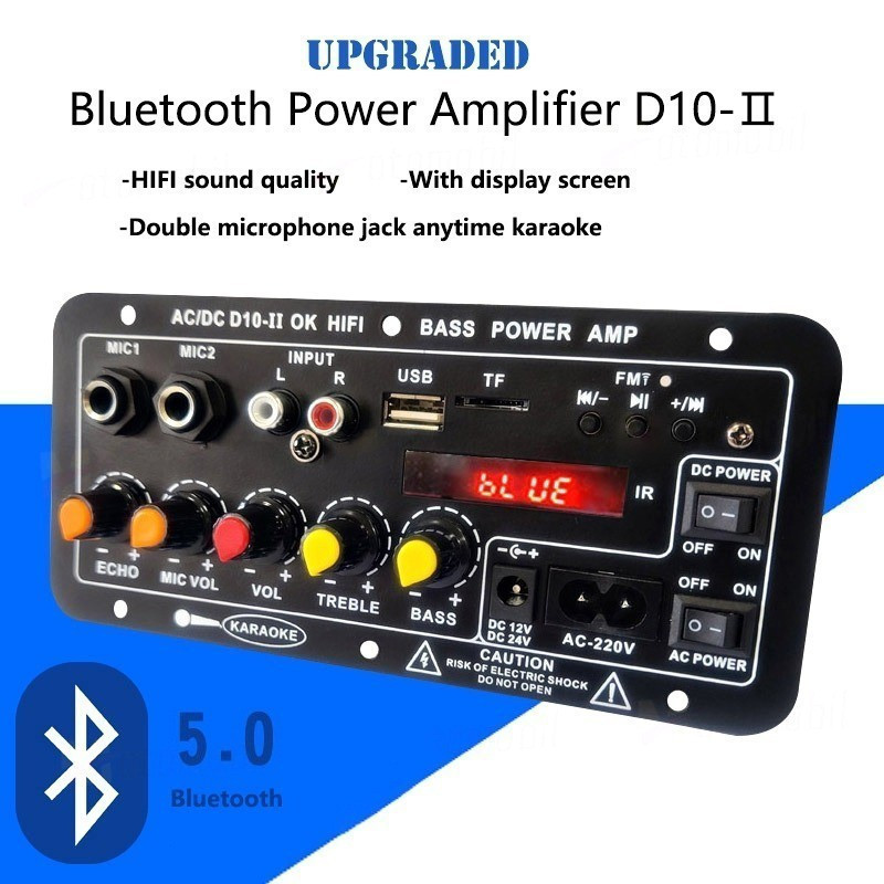 国境を越えたホット製品 12v24v220v ディスプレイ付き Bluetooth 車用サブウーファー アンプ ボード ホーム K ソング マイク|undefined