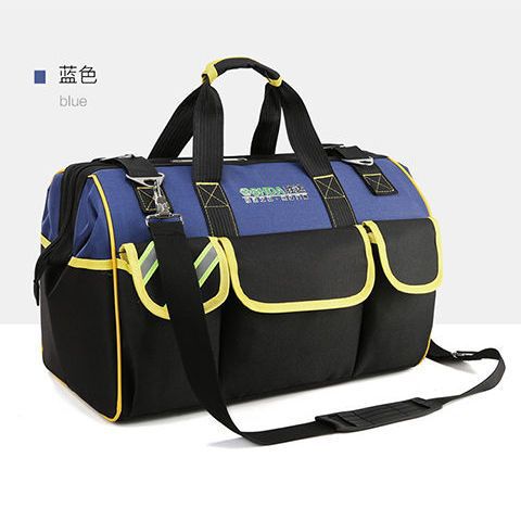 Kit de herramientas eléctricas lienzo multifuncional mantenimiento e instalación de hardware de carpintería gran bolsa de herramientas portátiles de sitio de construcción