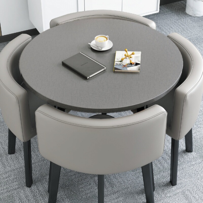 Casual Negotiation Table and Chair Combination Reception Round Table Apartment Small Dining Table Milk Tea Shop Rest Area Table and Chair Set