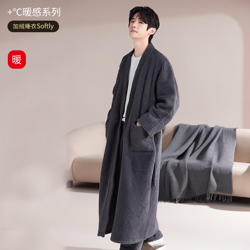Pajamas for Men, Autumn and Winter Coral Velvet Pajamas, Bathrobes, Home Clothes, Velvet and Thickeneding, Couples, Long, Warm Winter Pajamas for Men, Autumn and Winter Coral Velvet Pajamas, Bathrobes, Home Clothes, Velvet and Thickeneding, Couples, Long, Warm Winter