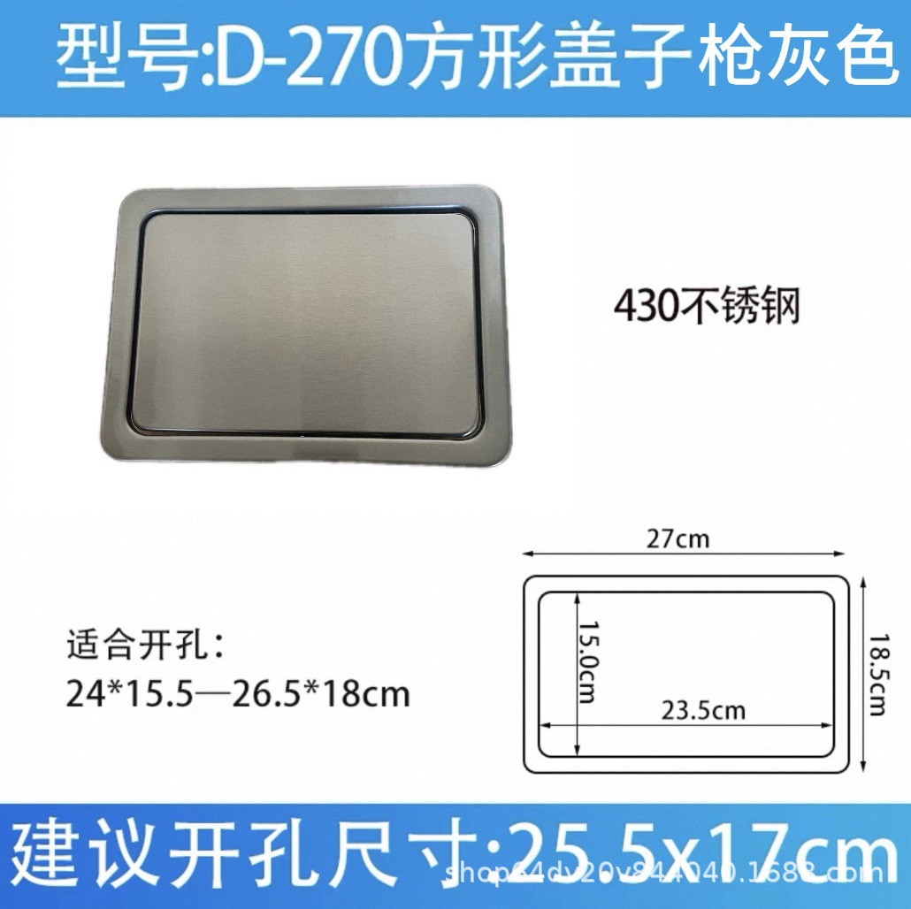 Encimera cubierta de bote de basura empotrada cubierta de escritorio de acero inoxidable 304 centro comercial hotel baño almacenamiento cuadrado redondo