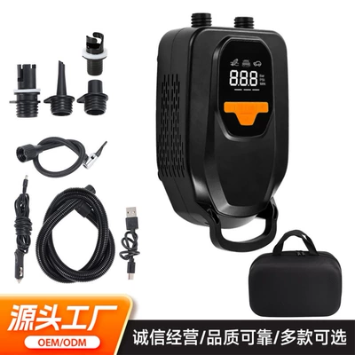 Emergency Wireless Car Air Pump, Hava nasosu - black-lithium-battery-car-two-in-one-color-box-storage-bag