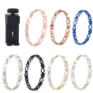 Cross-Border Hot Selling Heart-Shaped Full Magnet Peach Heart Bracelet European and American Simple Fashion Adjustable Couple Jewelry Metal Bracelet