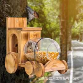 跨境松鼠喂食器户外园林装饰宠物投食器壁挂式喂鸟器造景鸟站台