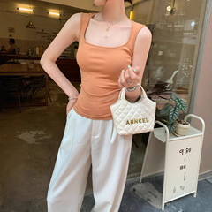 欧货独特带胸垫无袖吊带背心女夏2025新款修身显瘦绝美漂亮小上衣