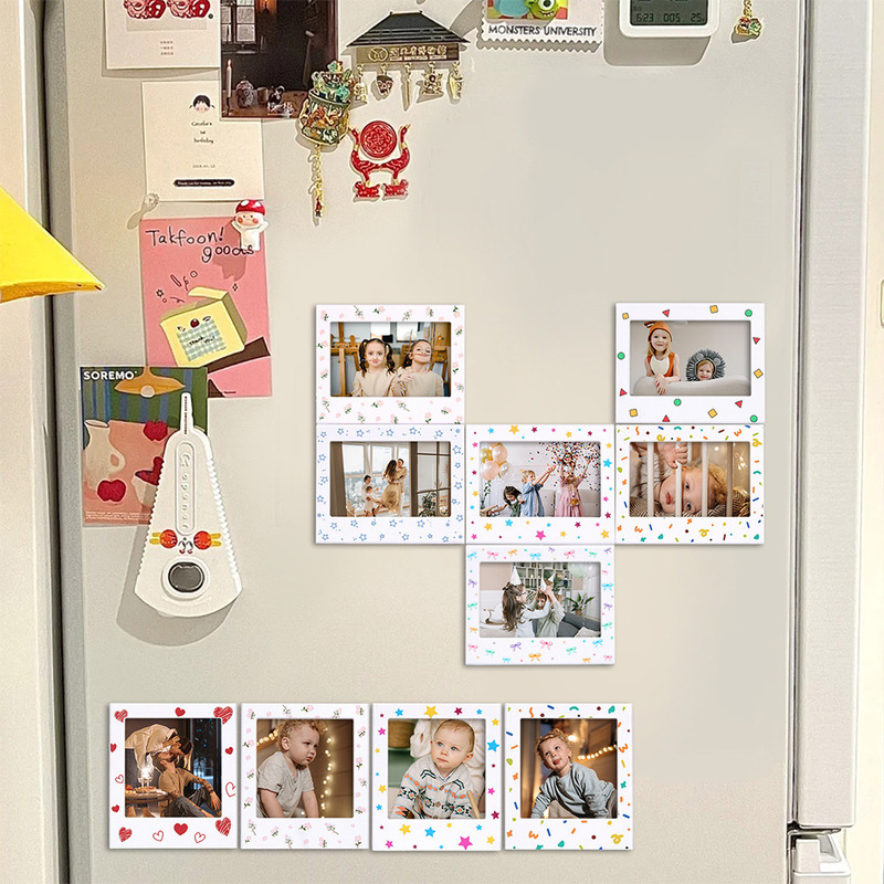 Cross-Border New Polaroid 5inch /Polaroid/Wide Magnetic Table Creative Magnetic Fun Colorful Printing Small Photo Frame