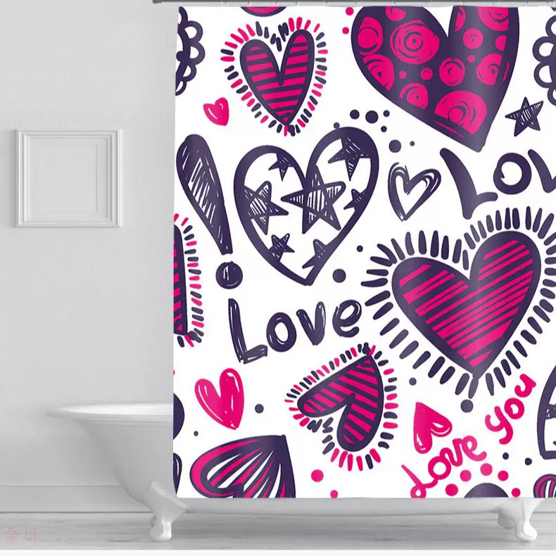 浴帘防水防霉浴罩冬天家用洗澡罩浴室门帘免打孔套装隔断帘浴室帘