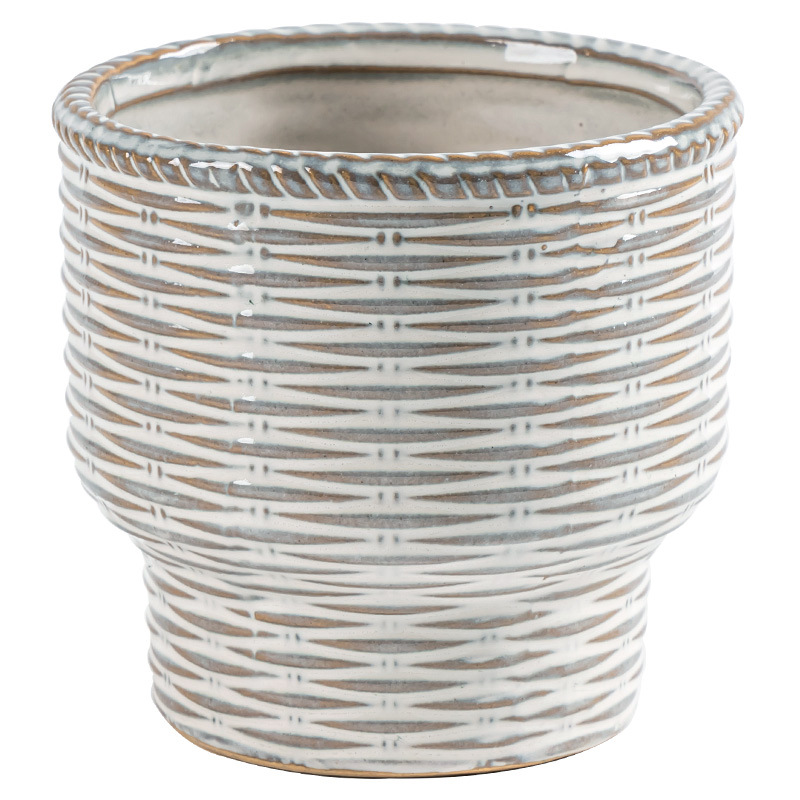 Cerámica retro floral verde floral decoración artística floral maceta de carne recipiente de decoración del hogar al por mayor