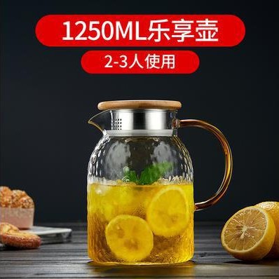 Hammerline hervidor de agua de vidrio de borosilicato transparente hogar gran capacidad olla de jugo de bambú olla cubierta de acero