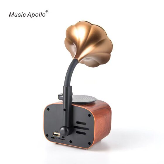 New retro horn flower Bluetooth speaker nostalgic classical home radio card creative portable small stereo