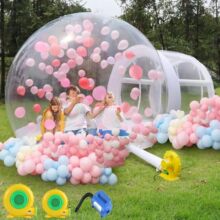 新款网红充气泡泡屋派对露营充气帐篷3-5人PVC透明加厚气球泡泡屋