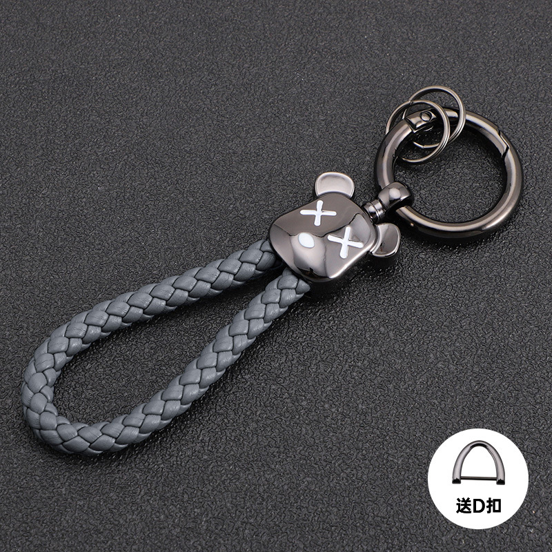 Oso violento transfronterizo llavero de coche oso de metal muñeca de alta gama llavero cuerda anti-pérdida, duradero, resistente a los arañazos