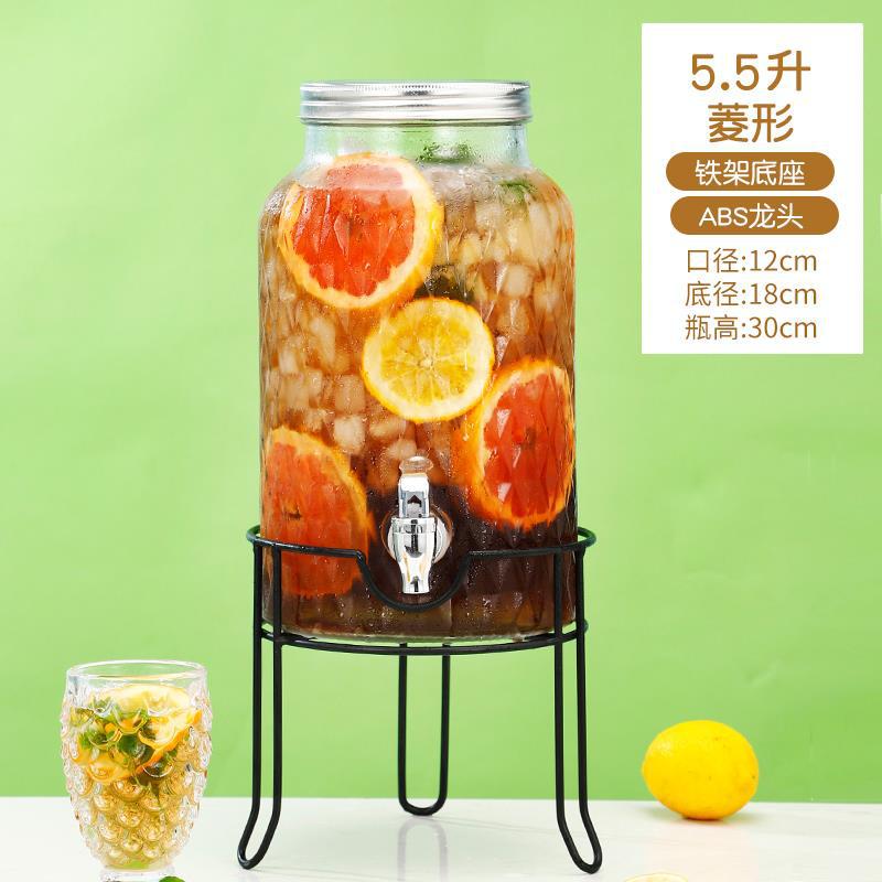 Cubo de cerveza de vidrio con grifo Cubo de bebida casera Cubo de té de frutas Cubo de cola contenedor Internet celebridad jugo puede botella de burbuja