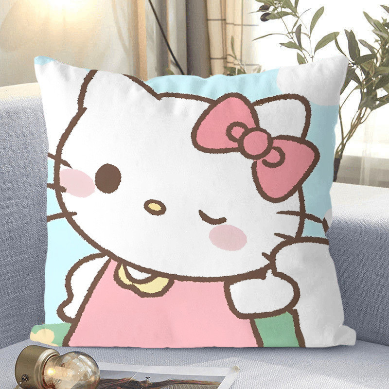 Hello Kitty, almohada de gato, Hello Kitty, almohada de corazón de niña, almohada de respaldo de dormitorio de estudiantes.